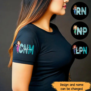 Personalized Nurse Job Title Custom Name T-shirt Printed HN24697