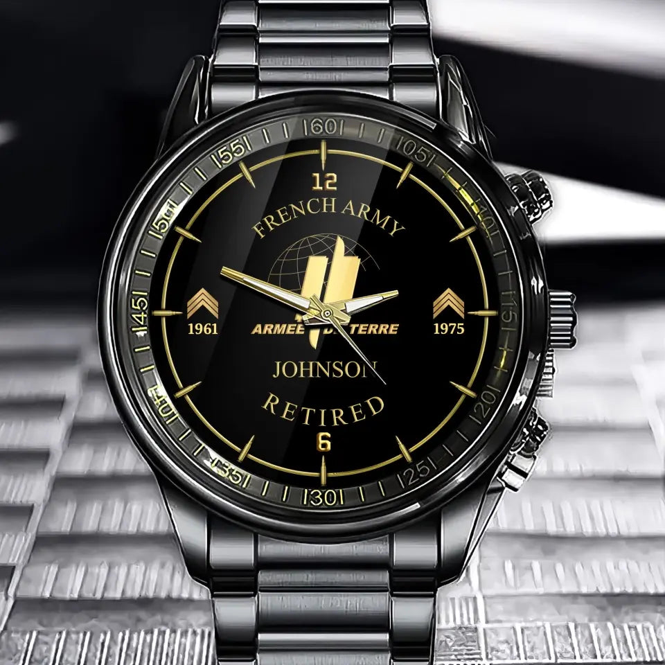 Personalized French Army Retired Custom Name & Rank Watch Printed AHVA24707