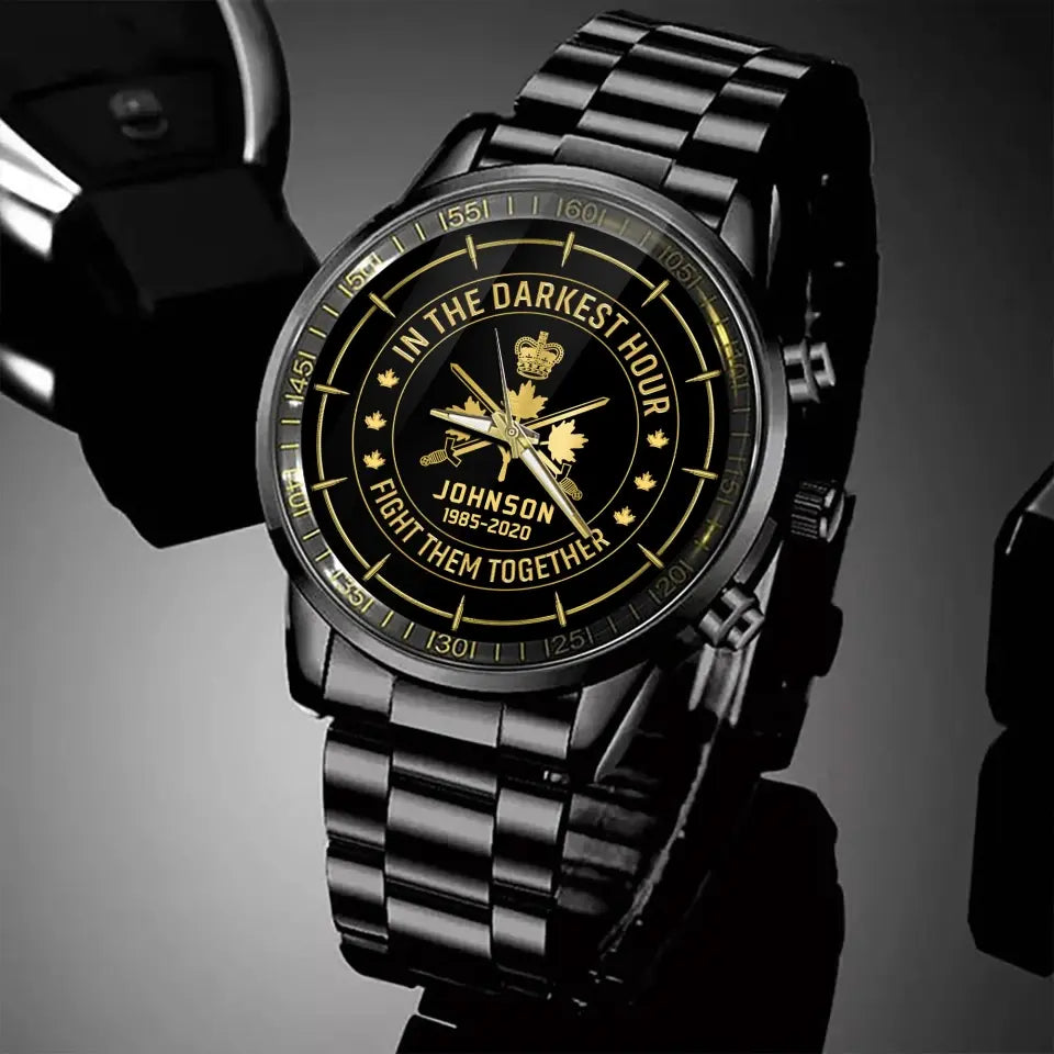 Personalized In The Darkest Hour Fight Them Together Canadian Veteran Watch Printed AHVA24703