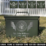 Personalized US Army Logo Custom Name & Time Ammo Box Printed VQ24737