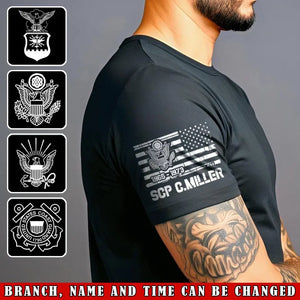 Personalized US Army Logo Custom Name & Time T-shirt Printed QTVA24739