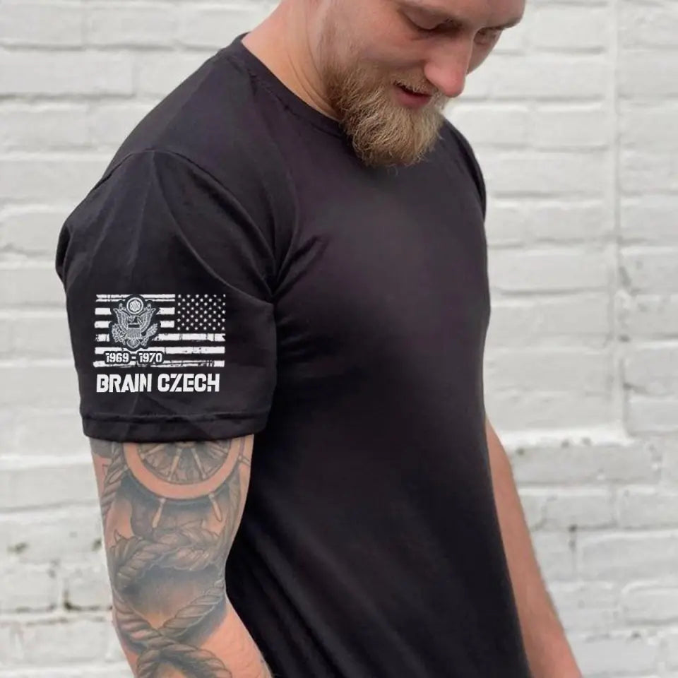 Personalized US Army Logo Custom Name & Time T-shirt Printed QTVA24739