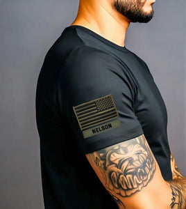Personalized US Flag Custom Name T-shirt Printed QTVQ24743
