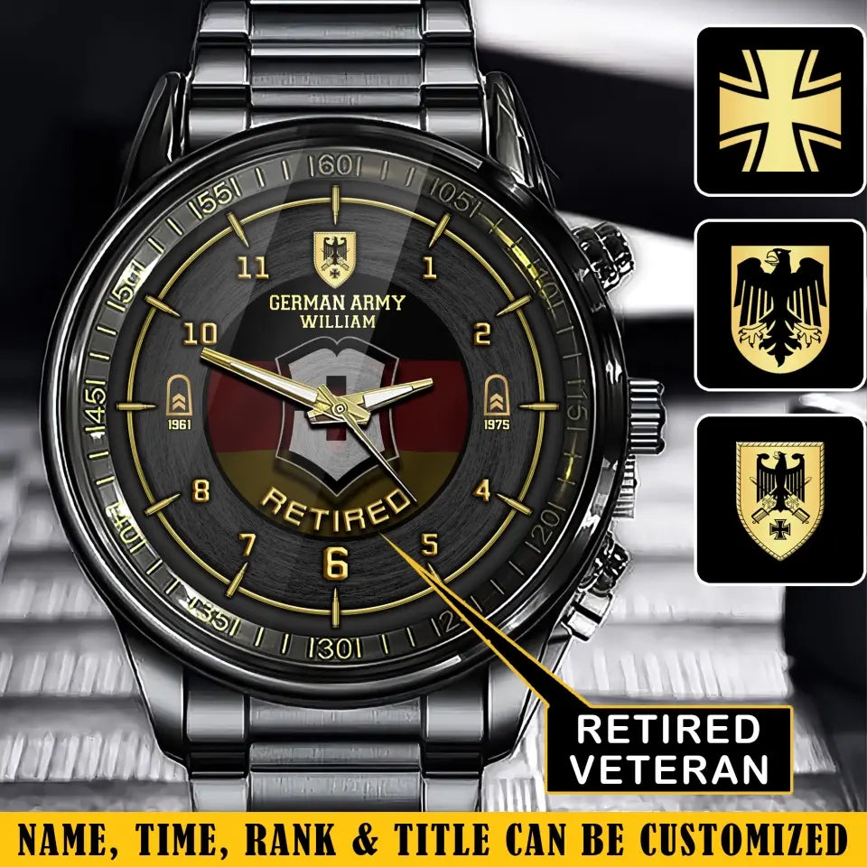 Personalized Retired German Army Custom Name Watch Printed AHVA24747
