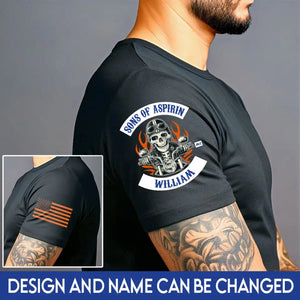 Personalized Sons Of Aspirin Skull Motorbiker T-shirt Printed HN24756