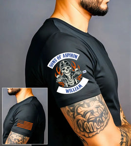 Personalized Sons Of Aspirin Skull Motorbiker T-shirt Printed HN24756