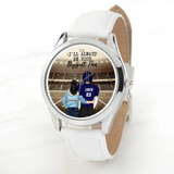 Personalized I'll Always Be Your Biggest Fan American Football Couple Women Watch Leather Band or Mechanical Watch Printed QTVQ24767