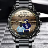 Personalized I'll Always Be Your Biggest Fan American Football Couple Women Watch Leather Band or Mechanical Watch Printed QTVQ24767