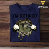 Personalized I'm Retired French Veteran Custom Rank & Name T-shirt Printed KVH24773