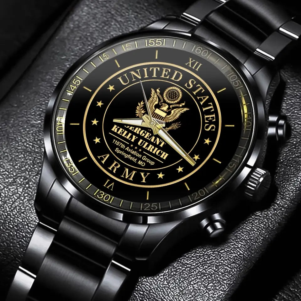 Personalized US Military Custom Branch & Name Watch Printed QTVA24846