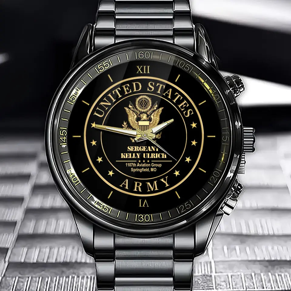 Personalized US Military Custom Branch & Name Watch Printed QTVA24846