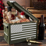 Personalized US Flag Camo Custom Name Ammo Box Printed KVH24881