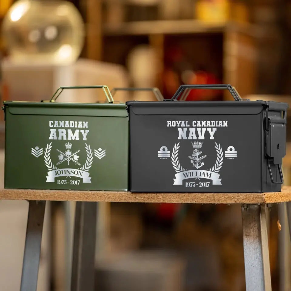 Personalized Canadian Army Logo Custom Rank & Name Ammo Box Printed AHVA24880