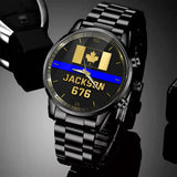 Personalized Canadian Police Blue Line Custom Name & ID Watch Printed QTKH24888