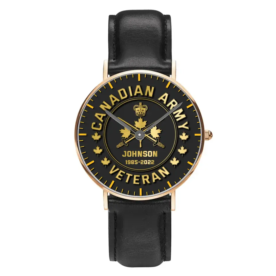 Personalized Canadian Army Logo Custom Name & Served Time Women Watch Printed KH24591