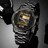 Personalized Retired Police USA Branch Flag Custom Name Watch Printed KVH24908