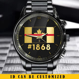 Personalized Canadian Flag Firefighter Custom ID Watch Printed KVH24936