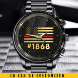 Personalized US Flag Firefighter Custom ID Watch Printed KVH24936