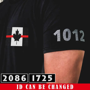 Personalized Canadian Flag Firefighter Custom ID T-shirt Printed KVH24935