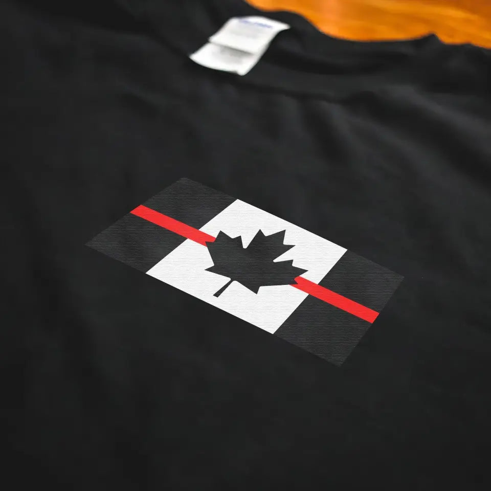 Personalized Canadian Flag Firefighter Custom ID T-shirt Printed KVH24935