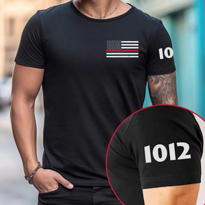 Personalized US Flag Firefighter Custom ID T-shirt Printed KVH24935