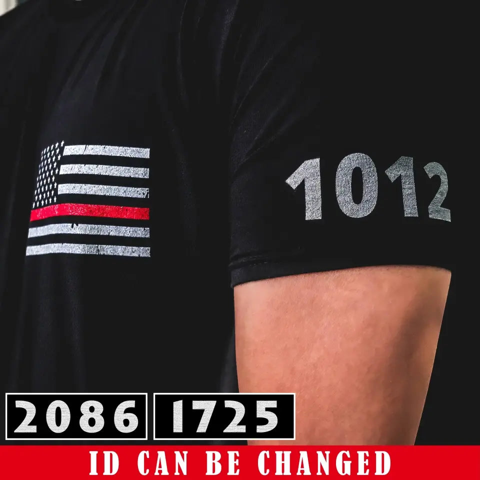 Personalized US Flag Firefighter Custom ID T-shirt Printed KVH24935