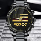 Personalized US Flag Firefighter Custom ID Watch Printed KVH24936