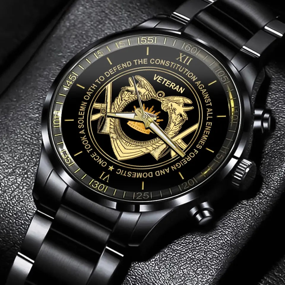 Personalized Australian Army Logo Once Took A Solemn Oath To Defend The Constitution Against All Enemies Foreign And Domestic Watch Printed AHVA24946