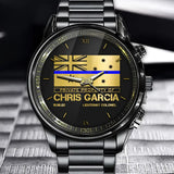 Personalized Thin Blue Line Australia Flag Private Property Of Australian Police Custom Name & Time Watch Printed QTKH24957