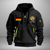 Personalized German Police Logo Custom Name Quarter Zip Hoodie 2D Printed VQ24966