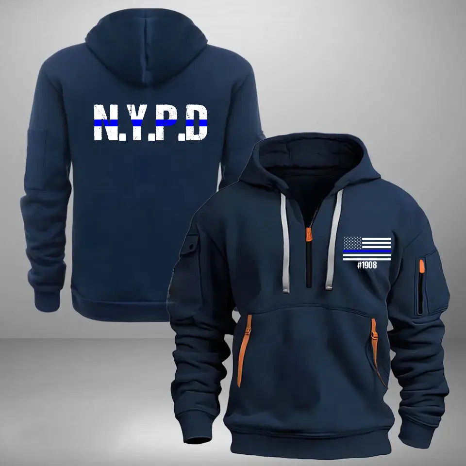 Personalized US Police Custom ID & Department Quarter Zip Hoodie 2D Printed KVH24974