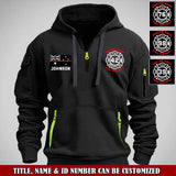 Personalized Australian Firefighter Custom Name & Department Quarter Zip Hoodie 2D Printed VQ24973