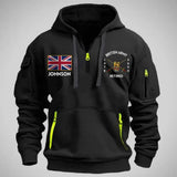 Personalized Retired British Army Logo UK Flag Custom Name Quarter Zip Hoodie 2D Printed AHVA24997