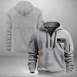 Personalized US Police Custom Name Fate Whispers To The Warrior you Cannot Withstand The Storm The Warrior Whispers Back I Am The Storm Quarter Zip Hoodie 2D Printed HN241004