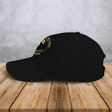 Personalized Retired Swedish Army Custom Gold Rank & Service Time Black Cap Printed AHVA241005