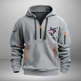 Personalized US State Map Electrician Custom Name Quarter Zip Hoodie 2D Printed VQ241015