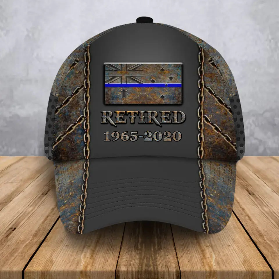 Personalized Australian Officer Thin Blue Line 3D Printed Cap QTHN24986