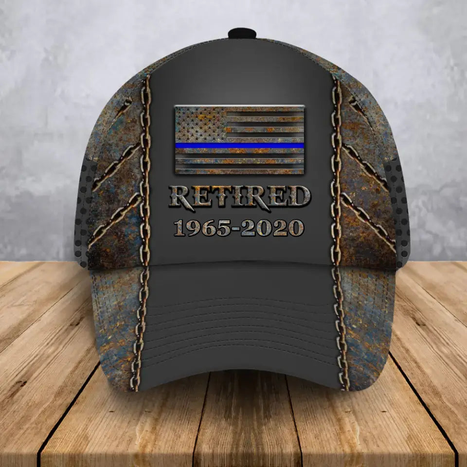 Personalized US Officer Thin Blue Line 3D Printed Cap QTHN24986
