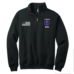 Personalized EMS US Flag  Custom Name Medical Gift Stand Collar Zipper Sweatshirt 2D Printed KVH241020