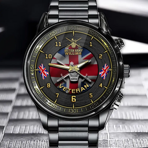 Personalized UK Army Logo UK Veteran Custom Name Watch Printed AHHN241019