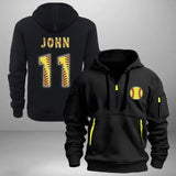 Personalized Softball Player Custom Name & ID Quarter Zip Hoodie 2D Printed VQ241022