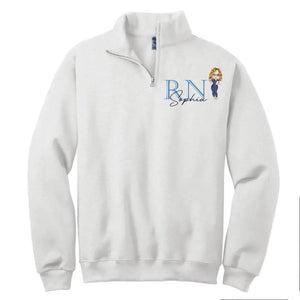 Personalized Nurse Job Title Gift For Nurse Stand Collar Zipper Sweatshirt 3D Printed HN241026
