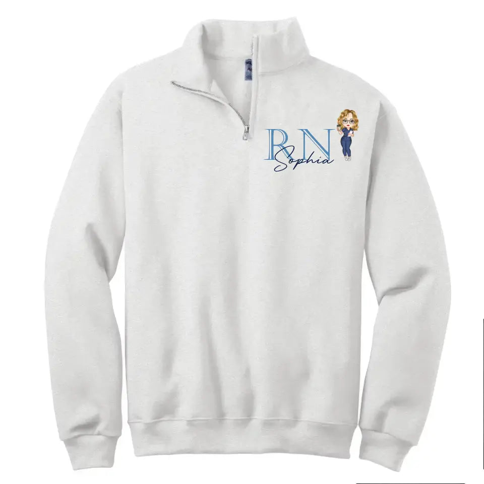 Personalized Nurse Job Title Gift For Nurse Stand Collar Zipper Sweatshirt 3D Printed HN241026