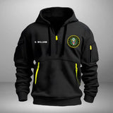 Personalized US Army Logo Custom Name Quarter Zip Hoodie 2D Printed VQ241043