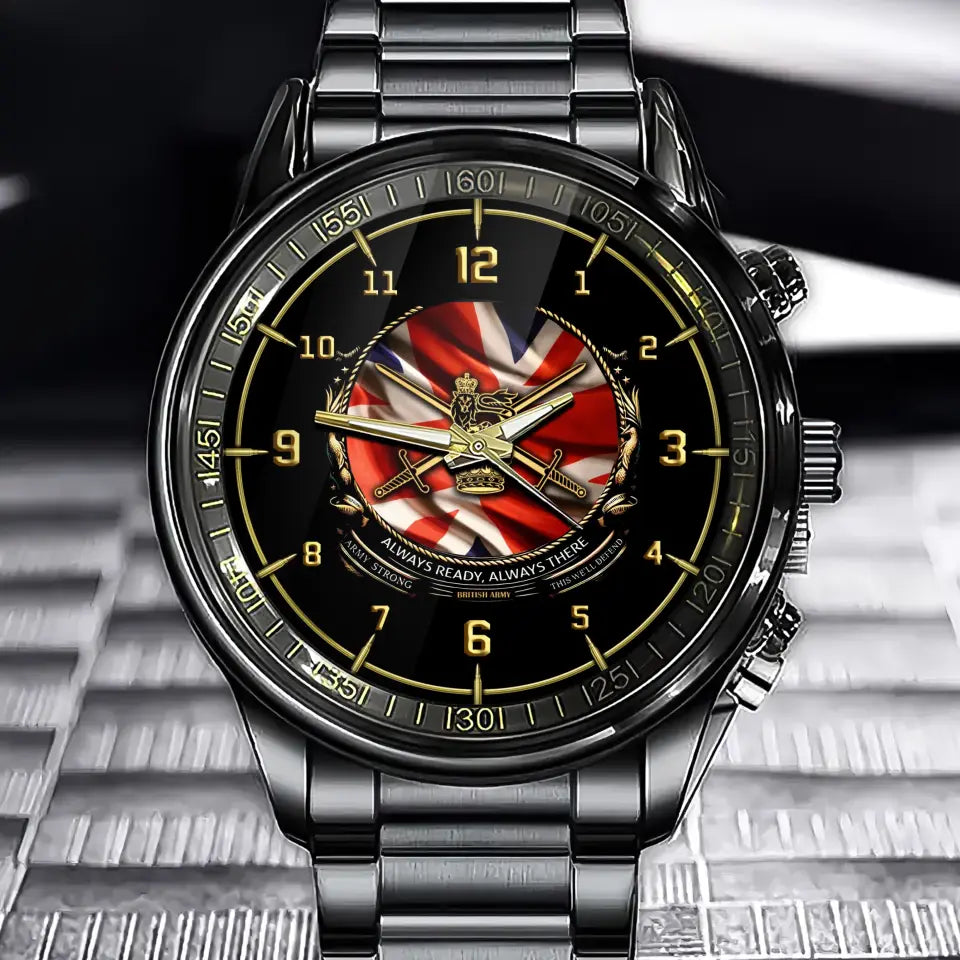 Personalized Always Ready Always There UK Veteran Branch Logo Watch Printed AHVQ241048