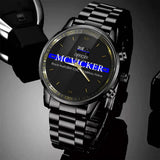 Personalized Australian Police Flag Blue Line Custom Name & Department Watch Printed QTKH241052