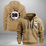 Personalized Baseball Player Custom Name & ID Quarter Zip Hoodie 2D Printed HN241069