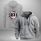 Personalized Baseball Player Custom Name & ID Quarter Zip Hoodie 2D Printed HN241069