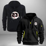 Personalized Baseball Player Custom Name & ID Quarter Zip Hoodie 2D Printed HN241069