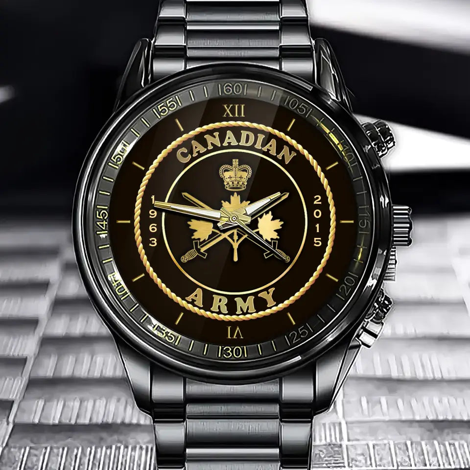Personalized Canadian Army Logo Custom Service Time Watch Printed AHVA241068